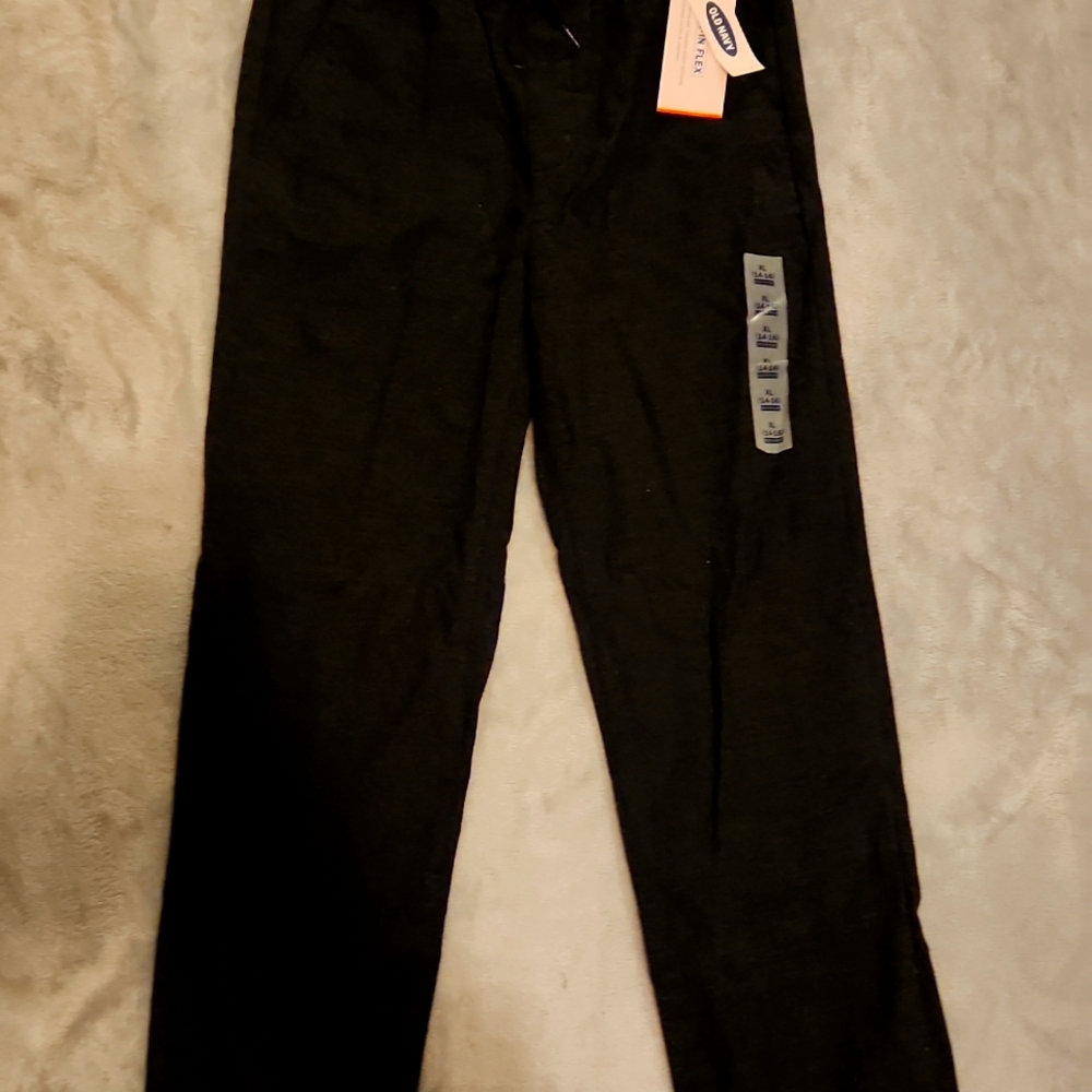 Old Navy Built-in Flex Speckled Black Jogger Pants Boys XL 14/16